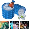 Portable Silicone Ice Bucket Cup Food Grade Big Frozen Red Wine Coke Cooling Storage Tube Odorless Container Double Layer