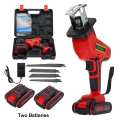 Rechargeable 48V Cordless Reciprocating Saw Electric Saw with 1/2 Li-ion Battery Blade Power Tool Metal Wood Cutting Tool