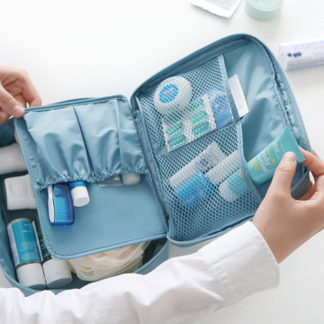 Travel Cosmetic Bag Women Zipper Make Up Bag Polyester High Capacity Makeup Case handbag Organizer Storage Wash Bath Bag