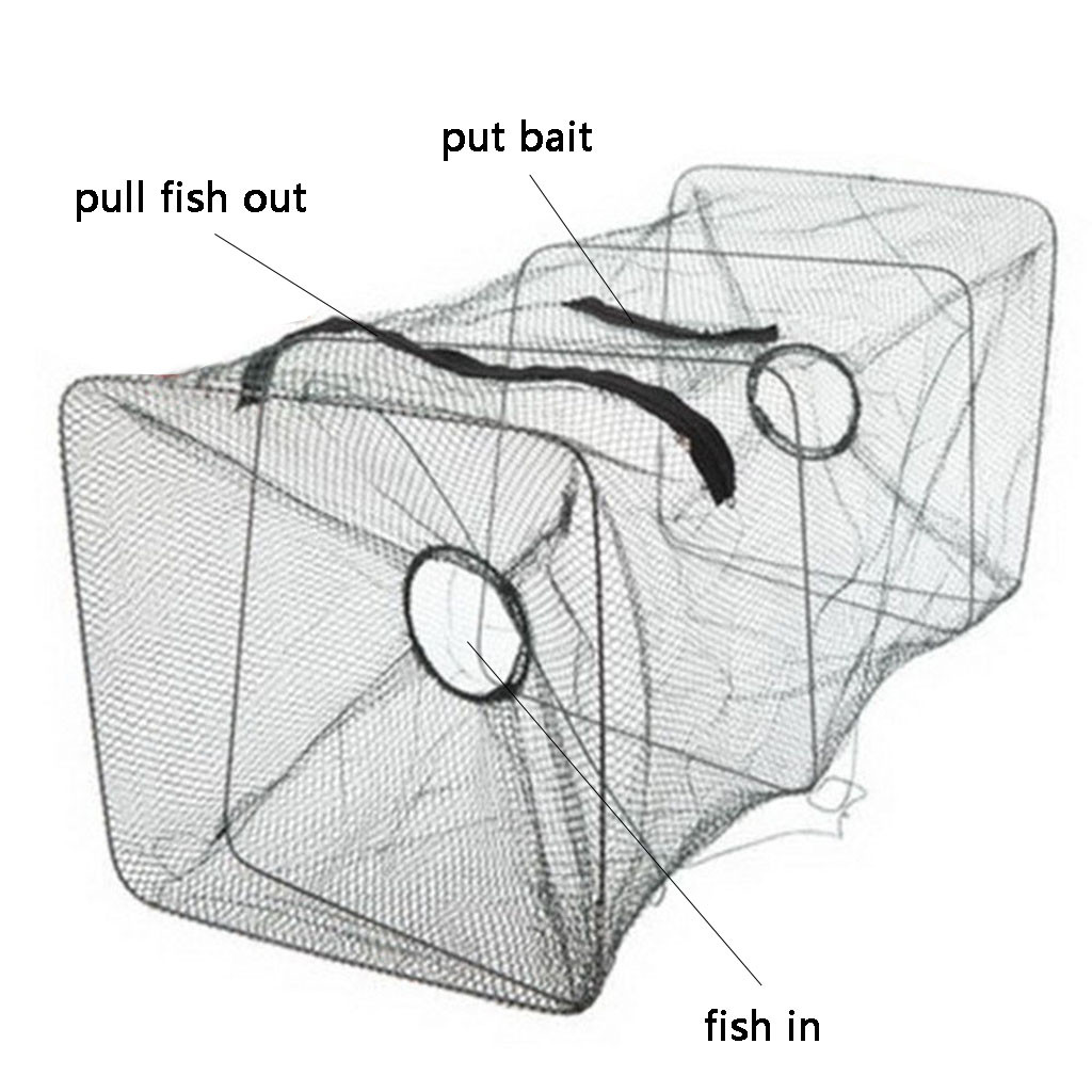 Fish Trap Net Fishing Gear Crab Prawn Shrimp Crayfish Easy Take Out the Fish Lobster Crawdad Foldable J25