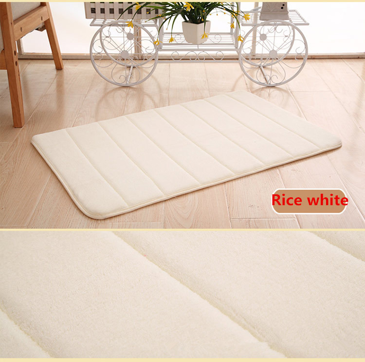 40x60cm Home Bath Mat Non-slip Bathroom Carpet Soft Coral Fleece Memory Foam Rug Mat Kitchen Toilet Floor Decor For Bath Rug Mat