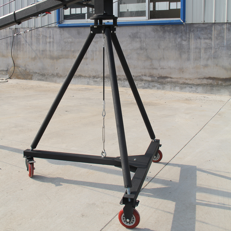 jib crane 10m 3-axis Octagon pan tilt head portable camera crane dslr with dolly and monitor Factory supply