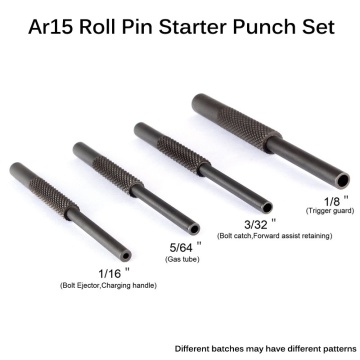 Bugleman 4pcs AR15 Gun smithing Armorer Steel Roll Pin Starters Pin Punch Tool Hollow End 1/16 5/64 3/32 1/8 Ultimate Arms Gear