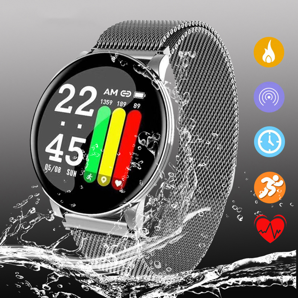 W8 Smart Watch Men Blood Pressure Clock Round Waterproof Smartwatch Women Sport Health Smart Bracelet For Android IOS