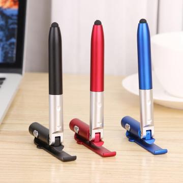 Multifunctional Ballpoint Pen Folding LED Light Mobile Phone Stand Holder 4 in 1 Pen School Office Houshold Stationery Supplies