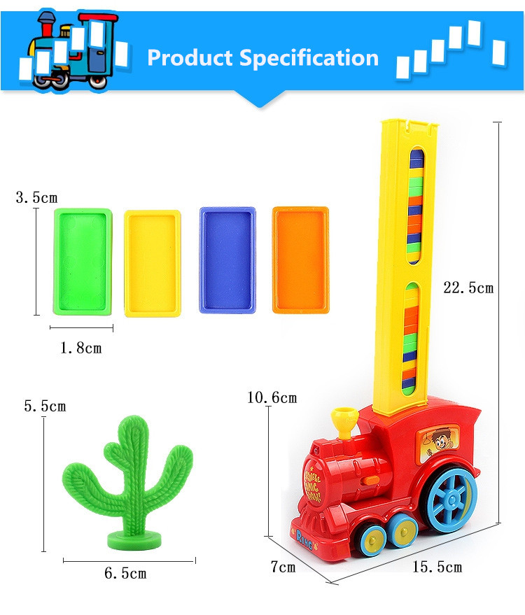 Educational Building Blocks DIY Toy Gift Put Up The Domino Game Toy Set Automatic Placement Domino Train Car with Light Sound