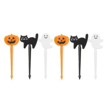 6pcs Lunch Decoration Bento Accessory Food Pick Halloween Decoration