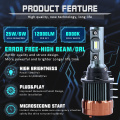 R8 Newest Canbus H15 Car LED Headlight Bulb Plug and Play 6000K 12000LM High Beam DRLs For FORD Edge For Volkswage Golf 6/7