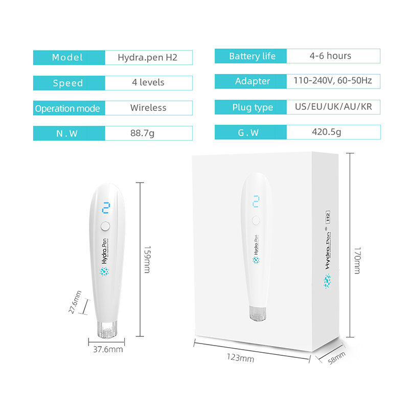 Wireless Automatic Infusion Hydra Pen H2 Microneedle Derma Pen Portable Smart Injector Water Mesotherapy Facial Treatment Machin