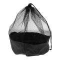 Soccer Field Marker Cone Mesh Pouch Drawstring Carry Bag with End Lock Black