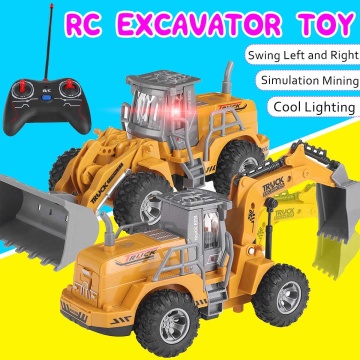 New RC Truck Toy Remote Control drilling Truck for Children Crane Bulldozer Remote Control Excavator Electric Construction Toy