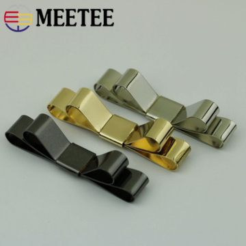 Meetee 5/10pcs 55X10mm Metal Bow-knot Shoes Buckles Bags Decoration Clip Buckles Clasp DIY Hardware Parts Accessories BF708
