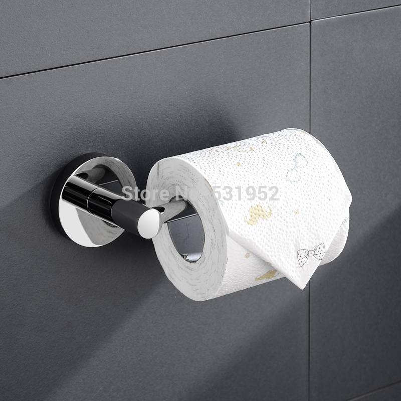 High Quality Bathroom Hardware Set Towel Rack Paper Holder Chrome Plated Toilet Brush Towel Ring Robe Hook Bathroom Accessories