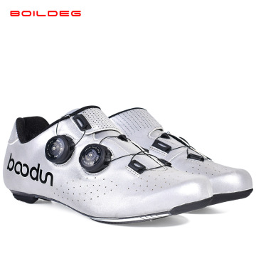 BOODUN New Road Cycling Shoes Carbon Fiber Self-Locking Ultralight Breathable Wear Non-slip professional Bicycle Racing Shoes