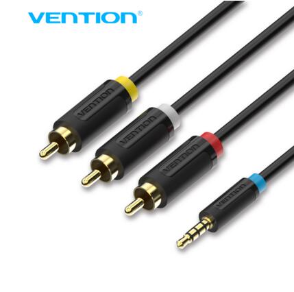 Vention 3.5mm Jack to 3 RCA Cable Male Audio Video AV Cable AUX Stereo Cord 3RCA Standard Converter for Speaker TV Box CD DVD