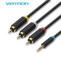 Vention 3.5mm Jack to 3 RCA Cable Male Audio Video AV Cable AUX Stereo Cord 3RCA Standard Converter for Speaker TV Box CD DVD