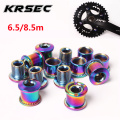 KRSEC 5PCS MTB Chainring Bolts 8.5mm 6.5mm Bicycle Chainwheel Sliver Crew Mountain Bike Road Bicycle Crank Screw Disc Bike parts