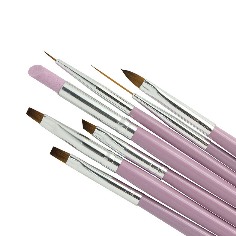7Pcs Hot High Quality Professional Acrylic Liquid For Nail Acrylic Nail Art Pen Tips UV Builder Gel Painting Brush Manicure Set