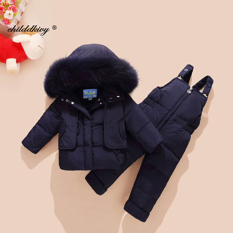 2020 Winter down Jumpsuit for Baby Boy Girl Clothes Clothing Set Overalls for children 2pcs set Toddler Snowsuit 0-3 years old