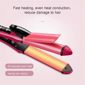 2 In 1 Hair Curling Iron Electric Hair Straightener Curl Hair Styling Tools 360 Degree Rotatable Clip Hair Curler