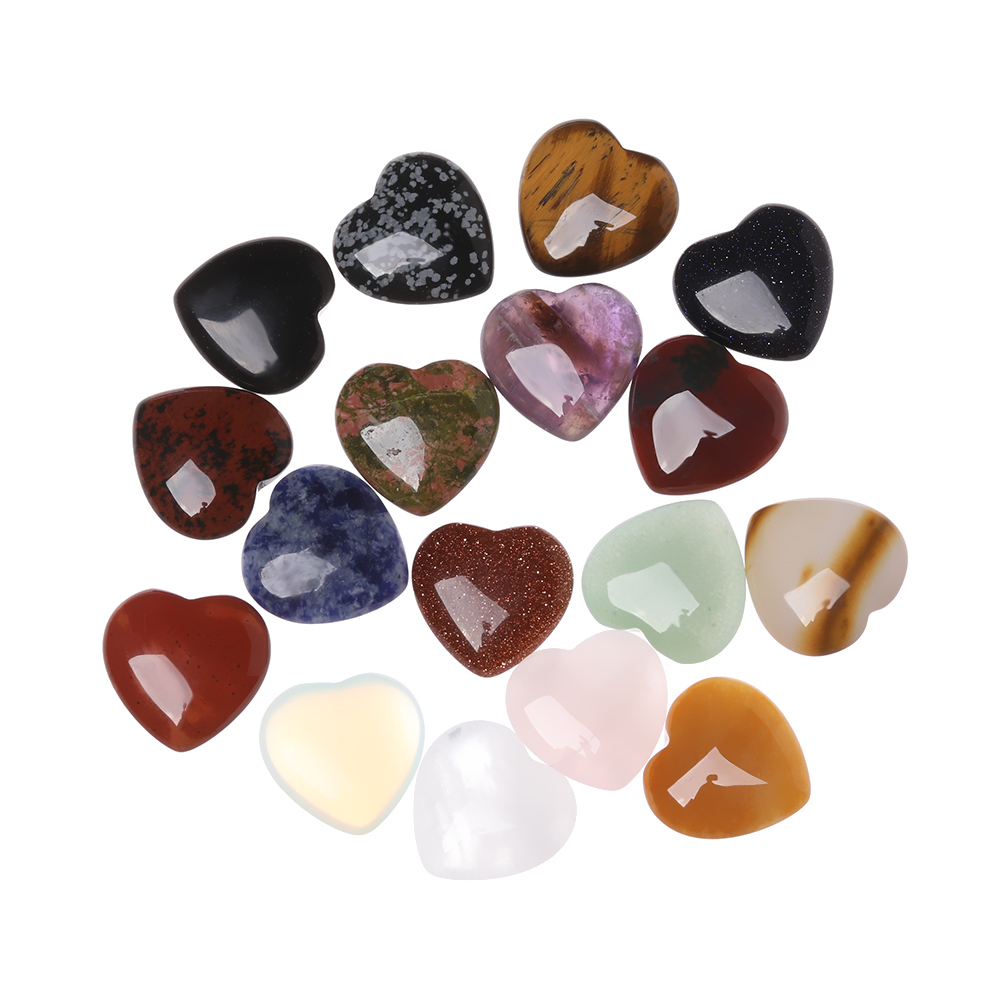 New Reiki Minerals Heart Shape Crystal Natural Quartz Chakra Healing Stone Gemstone Pendant DIY Gift Home Decor Handmade Jewelry