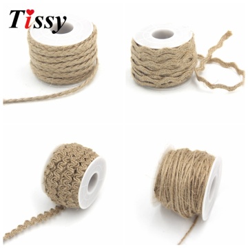New!5Yard/lot Natural Hessian Jute Twine Rope Burlap Ribbon For DIY Craft Vintage Wedding Party Decoration Supplies Home Decor