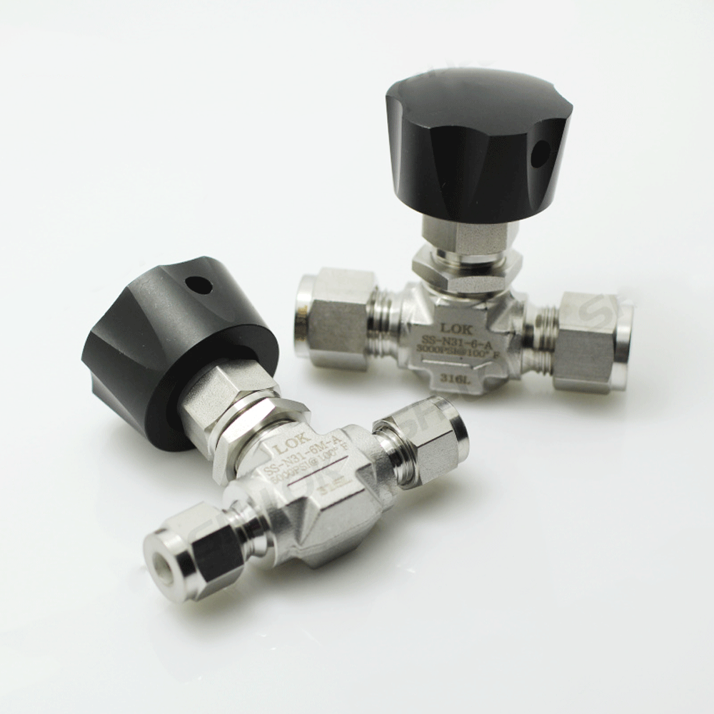 Fit 3 6 8 10 12mm 1/8" 1/4" 3/8" 1/2" OD Tube Compression Needle Valve Crane 316 Stainless Steel Flow Control Forged 3000 PSI