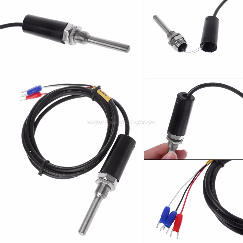 PT100 Type Temperature Thermocouple Sensor Probe with Stainless Steel Cable Waterproof temperature sensor D18 dropship