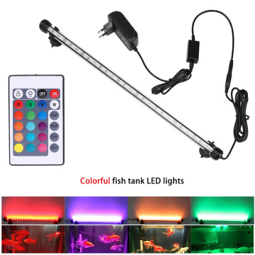 RGB Aquarium light 18-59cm Remote control diving lamp Colorful lamp 90-260v lamp for plants Fish tank essential Amphibious use