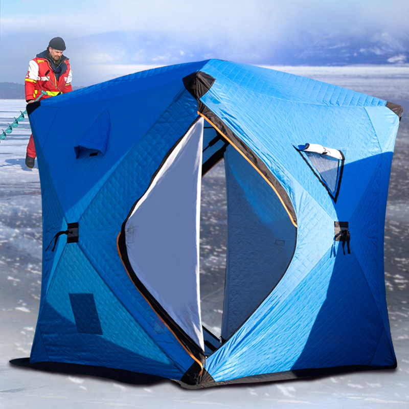 3-4 Person Winter Ice Fishing Tent Three Layer Cotton Warm Tent Outdoor Camping Tourist Tent for Fishing палатка для рыбалки