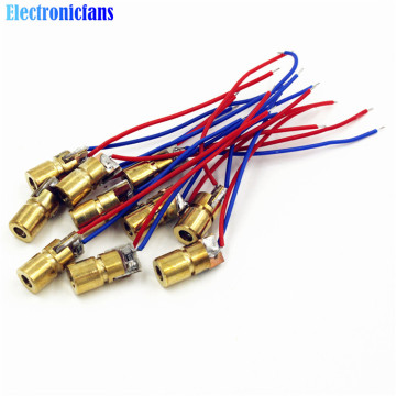 10Pcs 3V 650nm 5mW Adjustable Laser Dot Diode Module Red Sight Copper Head Mini Laser Pointer