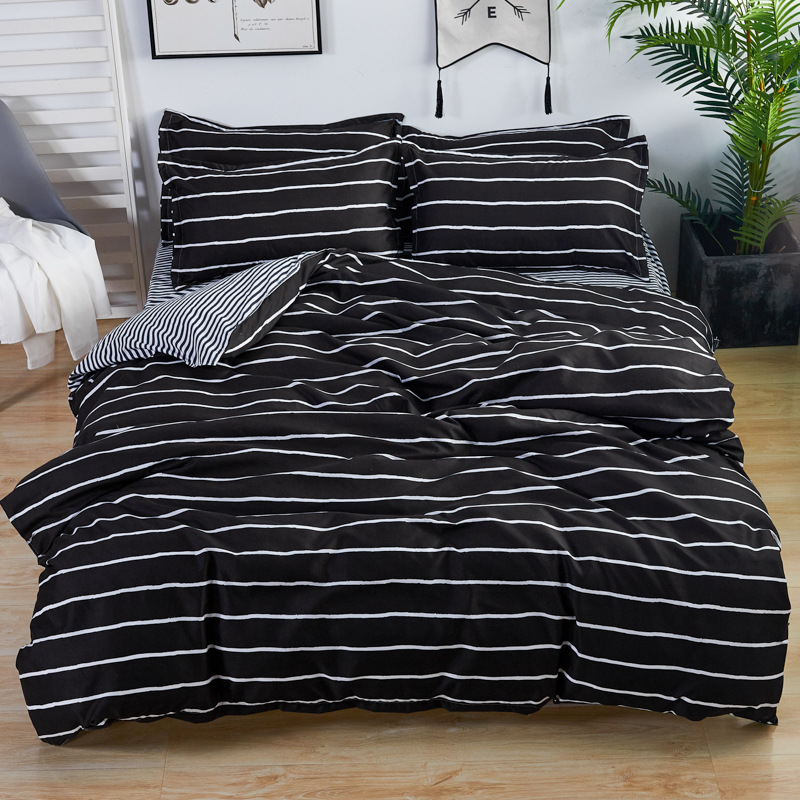 Home Textile Grey bedding star duvet cover set Printed bed sheet +duvet cover +pillowcase Italy bed cover grey dots bedlinen set