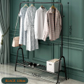 Single Pole Drying Rack Indoor Floor-Standing Clothes Hanger Balcony Clothing Drying Shelf Shoe Holder Home Space Saving Shelf