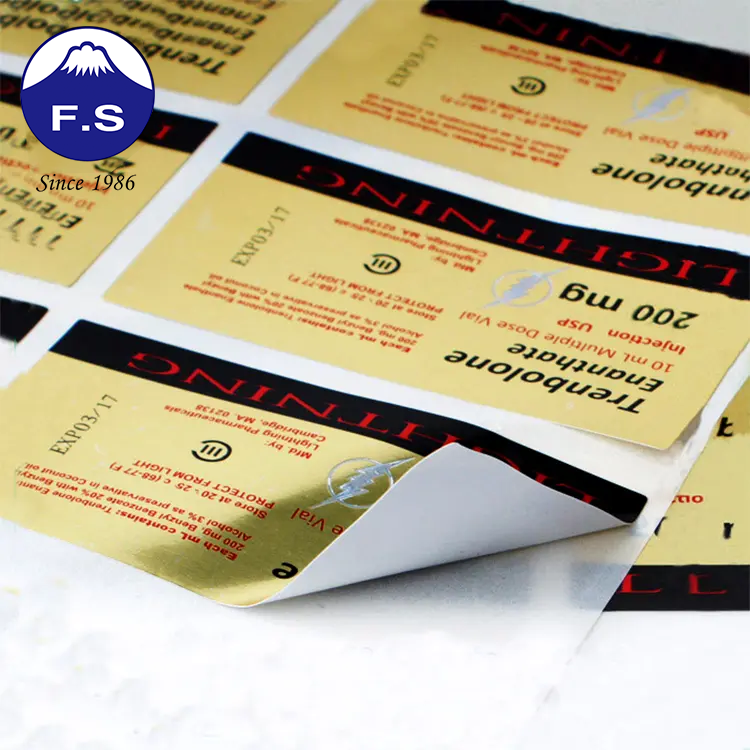 3gold Paper Printing Rectangular Holographic Sticker
