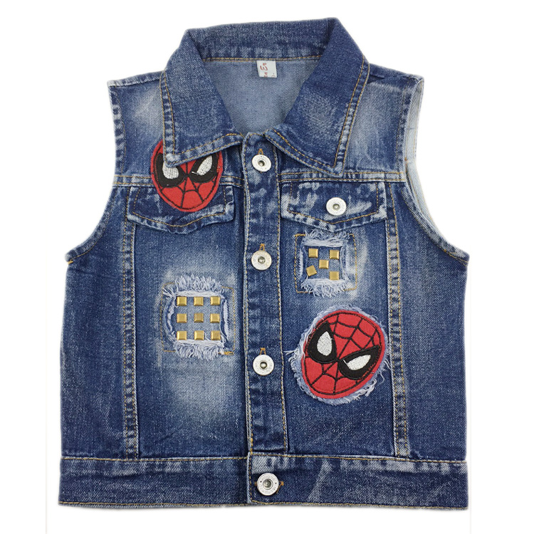 Children's clothing boy denim vest children spring and autumn waistcoat Korean casual jacket children's vest 3-8 years