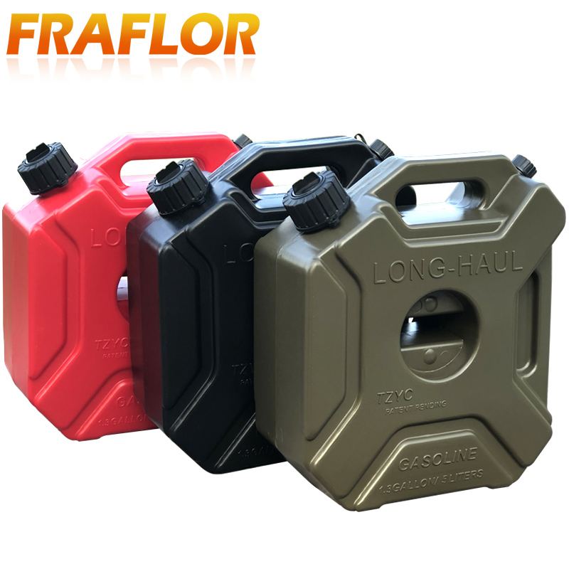 Black Green Color 5L Liters Car Motorcycle Fuel Spare Plastic Petrol Tanks Jerry Can Spare Plastic Barrels Fuel Tank Jerrycan
