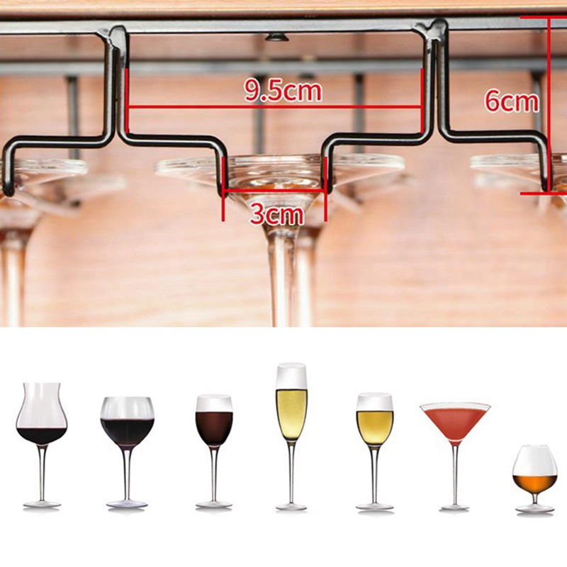 Stemware Wine Glasses Holder Organizer Glass Goblet Bartender Iron Rack Stemware Hanging Rack Bar Tool