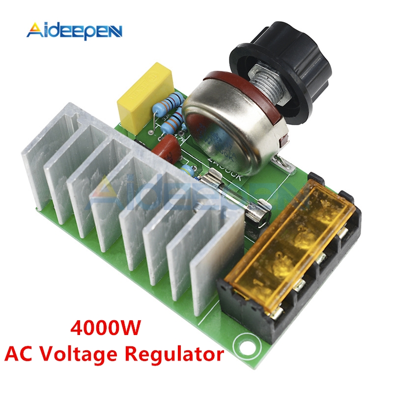 4000W 0-220V AC SCR Electric Voltage Regulator Adjustable Motor Speed Control Dimmers Dimming Speed With Temperature Insurance