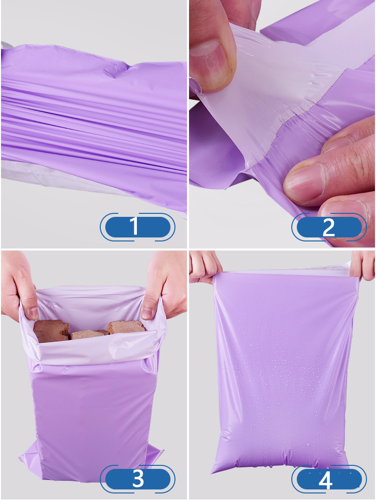 Light Purple Poly Mailer Express Bag Envelope Plastic Shipping Self Adhesive Delivery Packing Gift Post Courier Bag Custom Logo