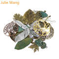 Julie Wang 10PCS Randomly Send Life Tree Leaf Feather Charms Antique Color Necklace Bracelet Jewelry Making Accessory