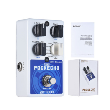 ammoon POCKECHO Delay & Looper Guitar Effect Pedal 8 Delay Effects Max. 300s Loop Time Tap Tempo Function Guitar Pedal
