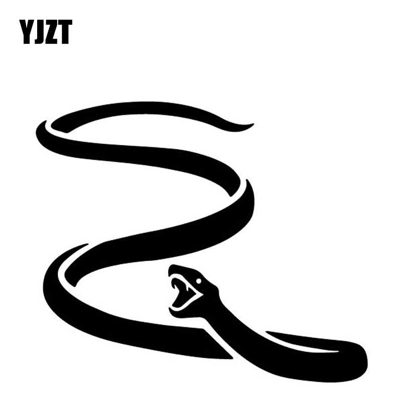 YJZT 16.2CM*13.6CM Ferocious Viper Decor Car Stickers Body Of Car Vinyl Decal Black/Silver C4-1572
