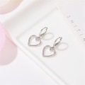 Simple hollow love earrings small fresh wild metal peach heart earrings