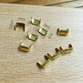 20 Pcs Brass Leather Staples Two Prong for Belt Loops Keeper Connect Craft Fastener Hardware Accessories