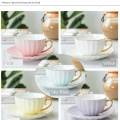 Pink Cute Creative Porcelain Cup and Saucer Ceramics Simple Tea Sets Modern Design Coffee Cups Tazas Para Cafe
