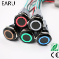 22mm Alumina Black Body Press Metal Push Button Switch Waterproof Momentary Reset LED Light Car Engine PC Power 5V 12V 24V 220V