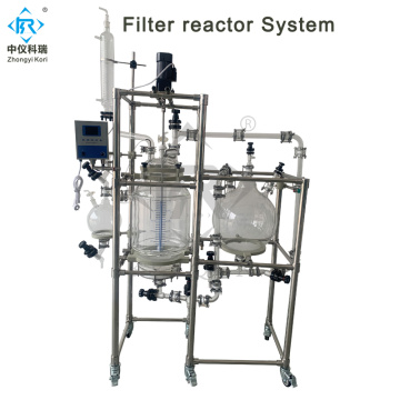50L Filter reactor system ( Chemical 50l Jacketed glass reactor with filtration system with collection flask)