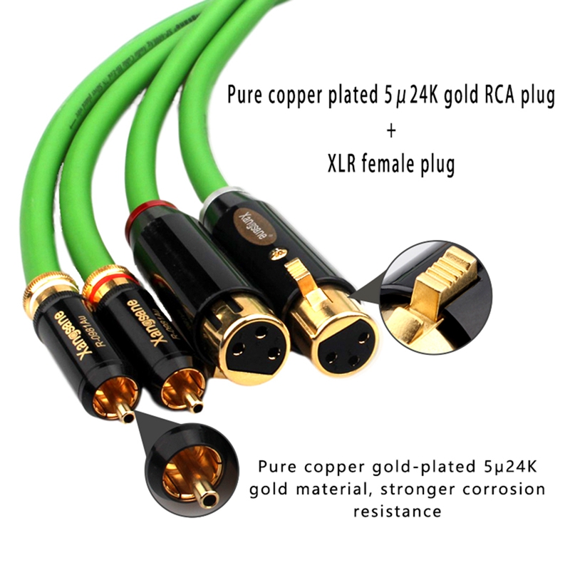 Xangsane RCA to XLR Balanced Signal Cable Suitable for CD/Amplifier/Amplifier/Projector/o and Other o-Visual Equipment