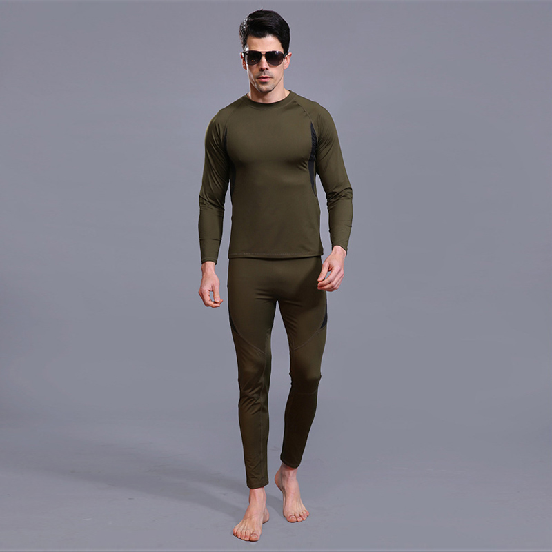 Winter Thermal underwear Men's Wear Thermal tights T-shirt 2 Piece Tracksuit Fleece Warm Sweat Suit Mens Long john jogging suits