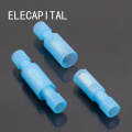 FRFNY+MPFNY 50PCS Bullet Shaped Female Male Insulating Joint Wire Connector Electrical Crimp Terminal for 16-14 AWG Blue